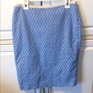 Blue and white petites Talbots skirt